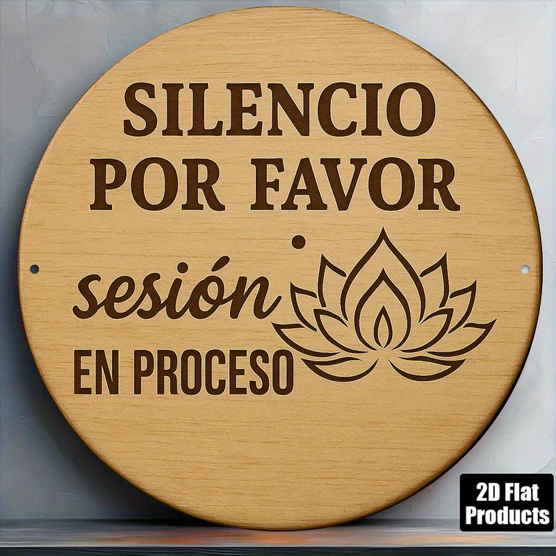 2D Metal Sign Silencio Por Fav - Spa Wellness Yoga avis et prix