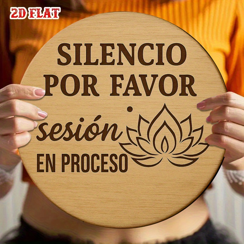 2D Metal Sign Silencio Por Fav - Spa Wellness Yoga avis et prix